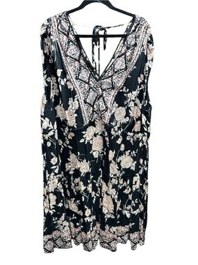 Romantic Gypsy Size 2X NWT Black & white, pink floral print dress